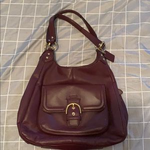Large Maroon Coach Purse